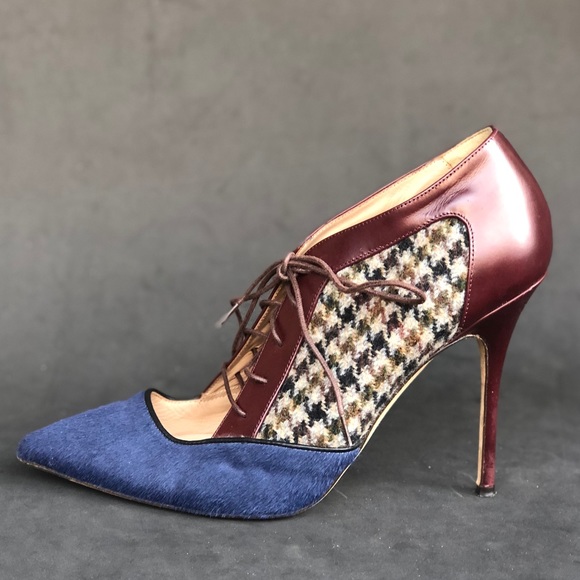 J. Crew Shoes - J CREW collection lace-up houndstooth pumps